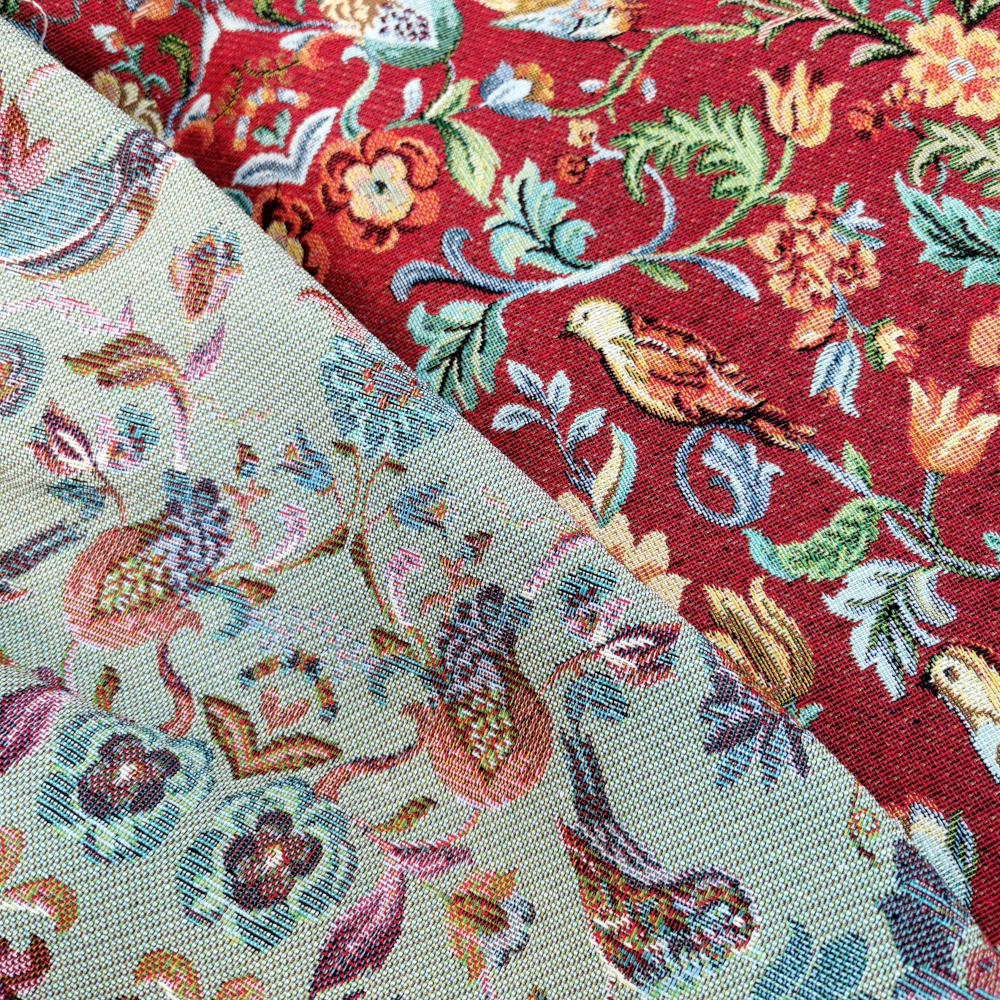 Tapestry Fabric WILLIAM RED Upholstery Fabrics Curtain Fabrics Chatham Glynn Fabrics